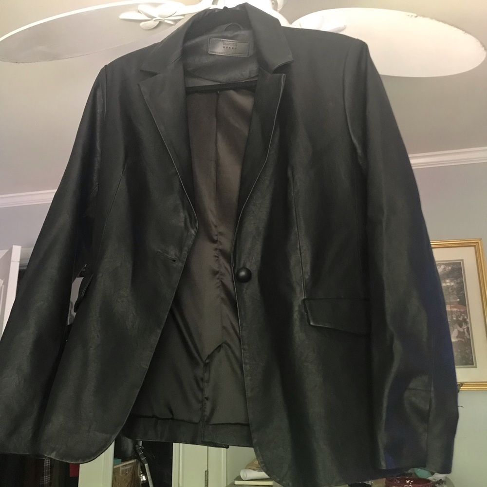 Faux Leather blazer